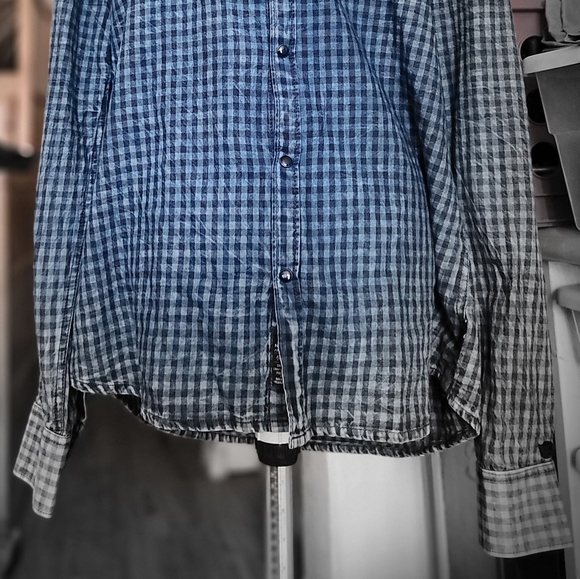 NWT NOIZE AMSTRDM Indigo Check Shirt - Picture 7 of 8